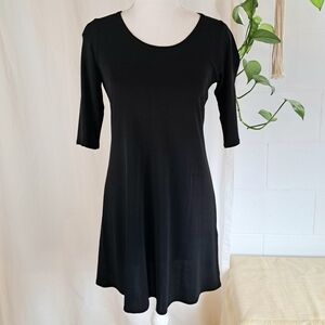 Eileen Fisher Silk Semi Sheer Short Sleeve Tunic Top Dress SzS Petite